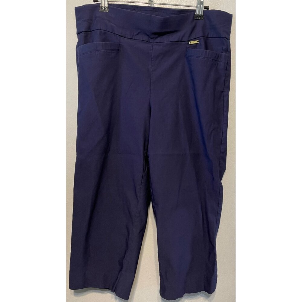 Jones New York Signature Navy Stretch Cropped Pants Size L